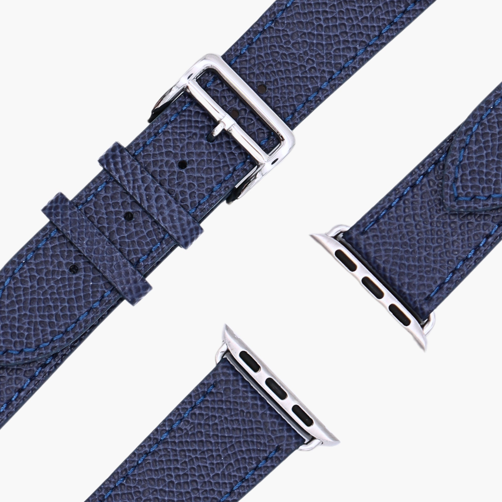 esntls - Echtleder Armband | Dornschließe Blau - Armband passend für Apple Watch