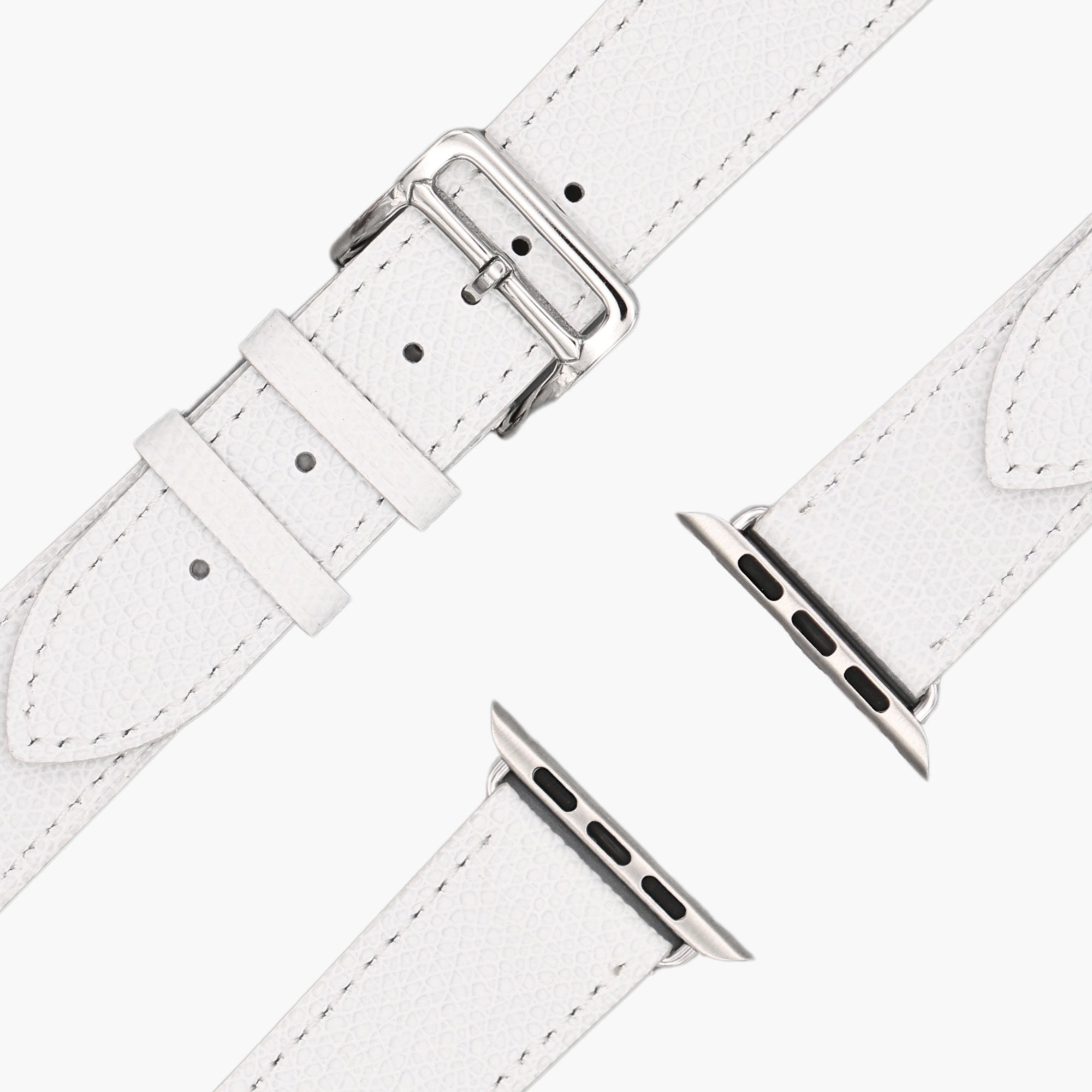 esntls - Echtleder Armband | Dornschließe Weiß - Armband passend für Apple Watch