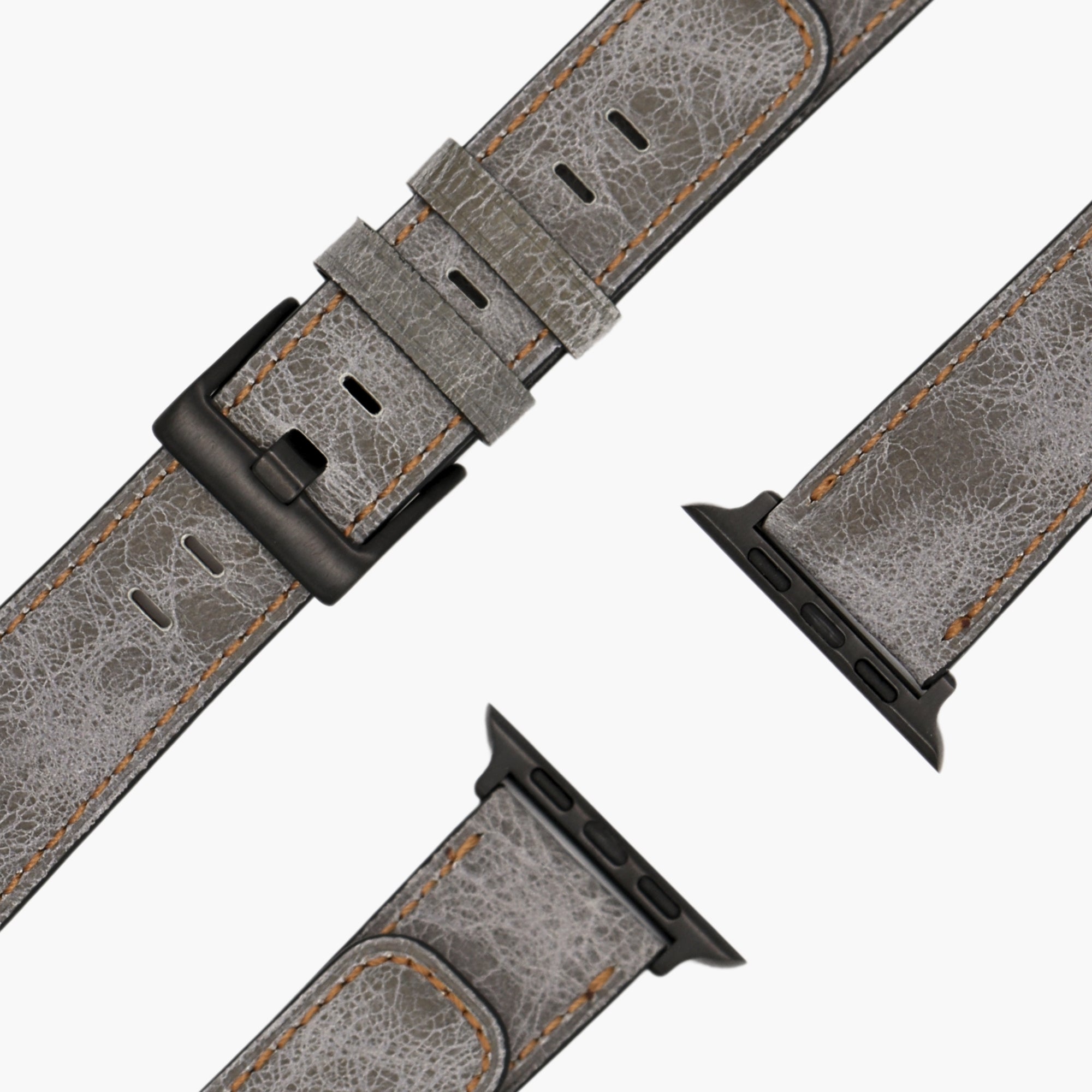 esntls - Echtleder Armband | Used-Look Grau - Armband passend für Apple Watch