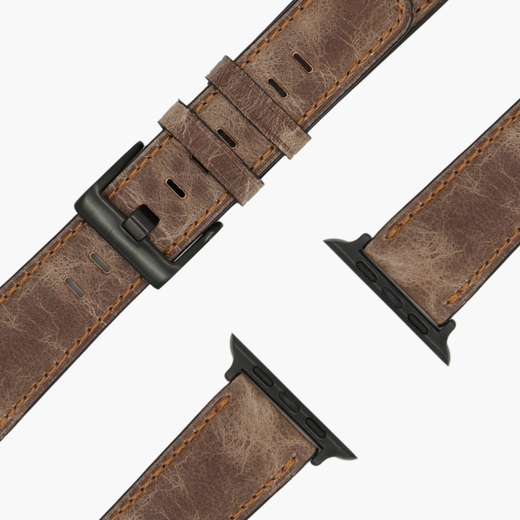 esntls - Echtleder Armband | Used-Look Dunkler Kaffee - Armband passend für Apple Watch