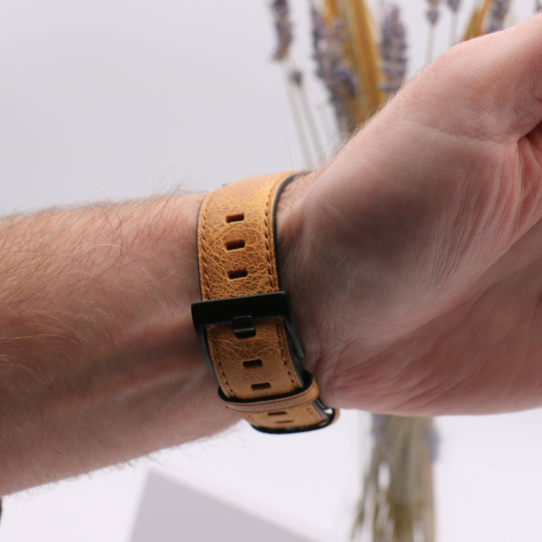 esntls - Echtleder Armband | Used-Look - Armband passend für Apple Watch