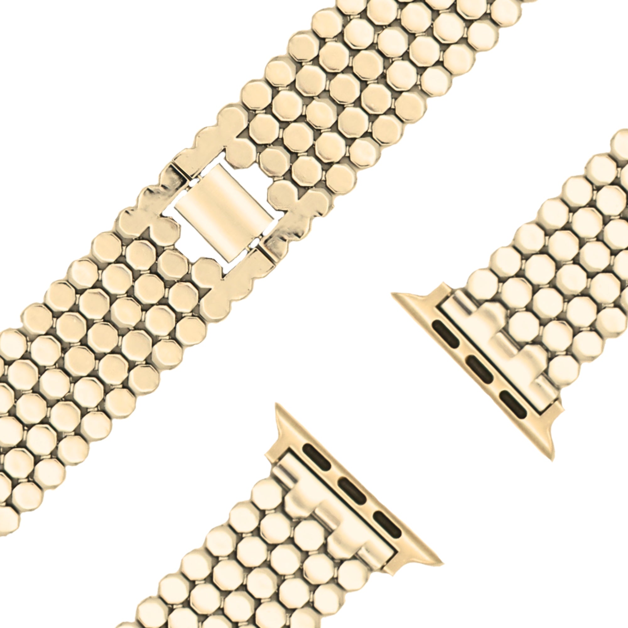 esntls - Edelstahl Gliederarmband "Octagon" Gold - Armband passend für Apple Watch