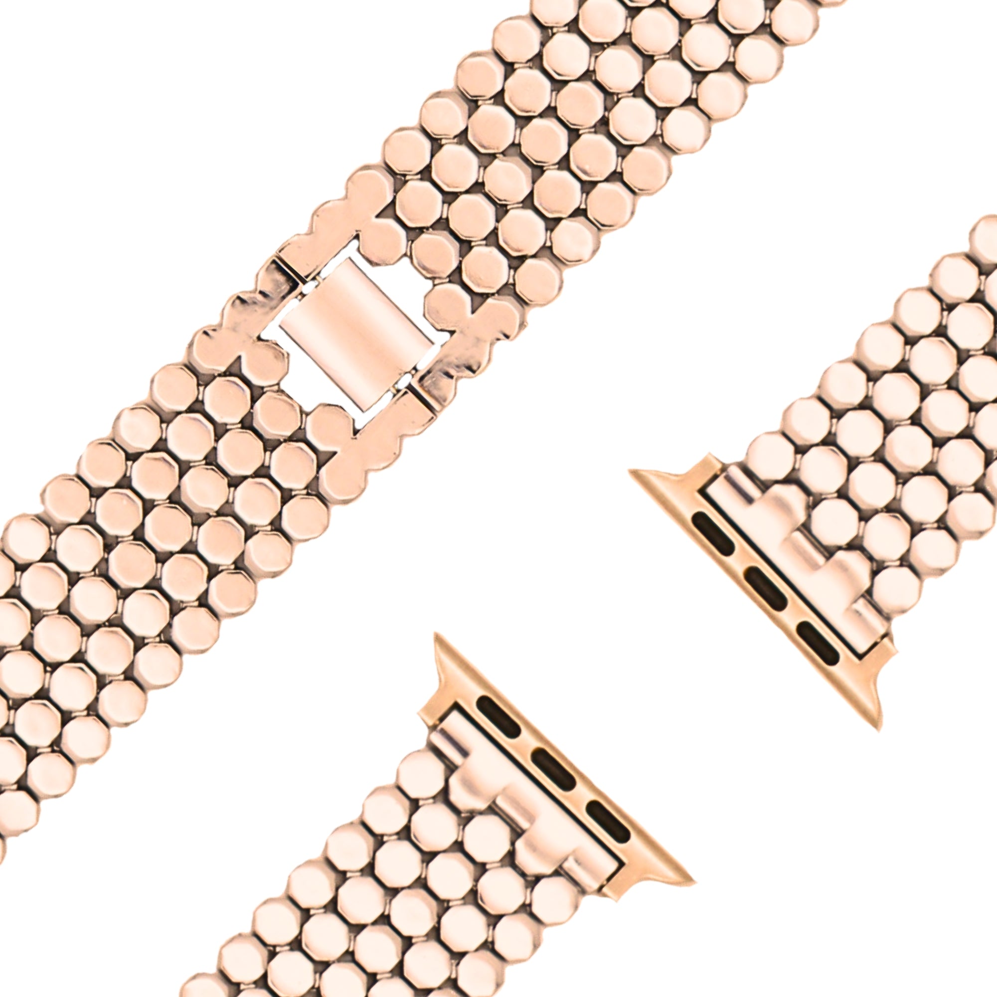 esntls - Edelstahl Gliederarmband "Octagon" Rose Gold - Armband passend für Apple Watch