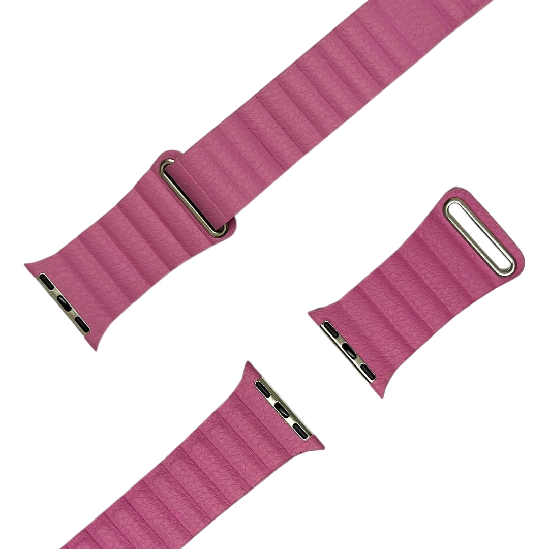 esntls - Kunstleder Loop Armband "Elegance" | Magnetverschluss Pink - Armband passend für Apple Watch