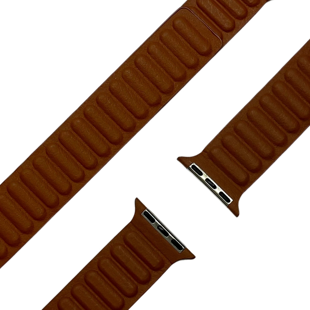 esntls - Kunstleder Loop Armband | Magnetverschluss Braun - Armband passend für Apple Watch