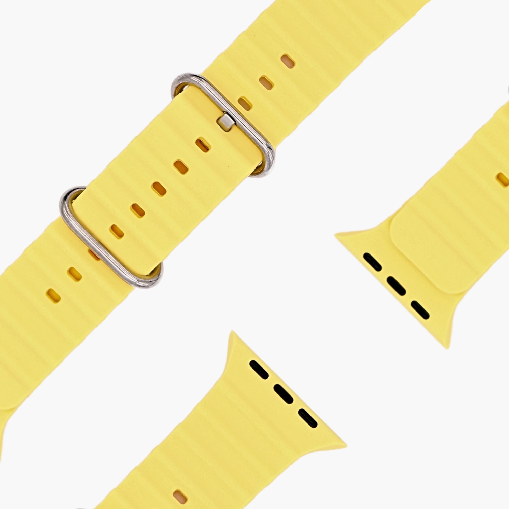 esntls - Silikon Armband Ocean Gelb - Armband passend für Apple Watch