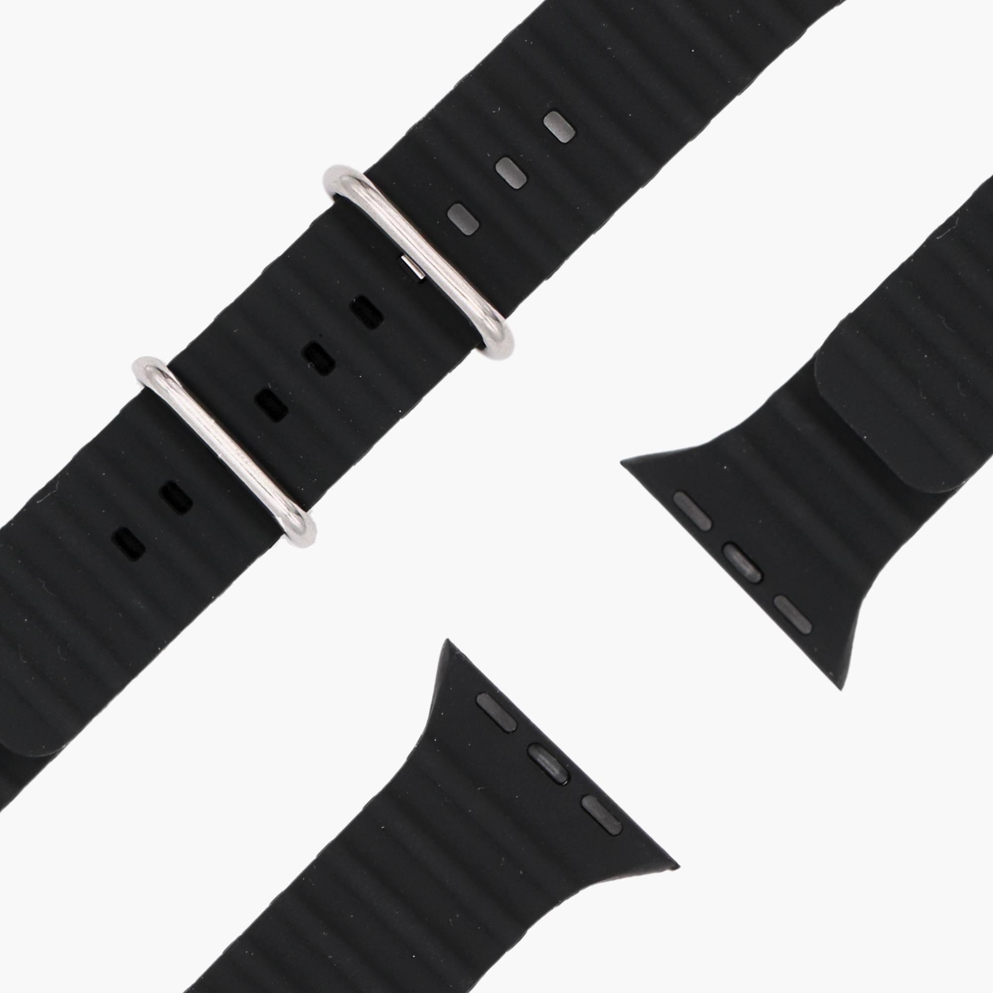 esntls - Silikon Armband Ocean Schwarz - Armband passend für Apple Watch