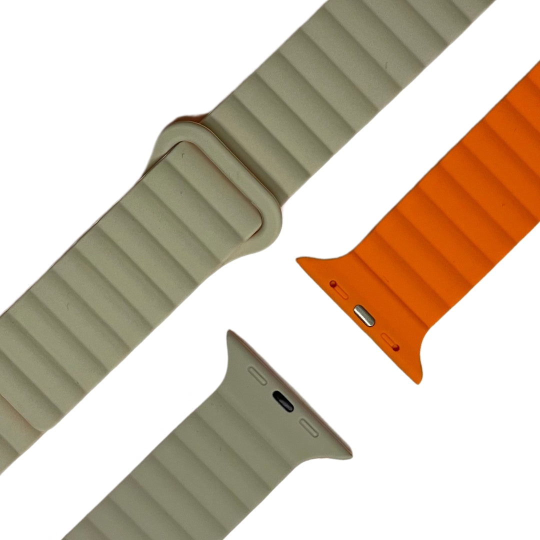 esntls - Silikon Loop Armband "Chic" | Magnetverschluss Polarstern Orange - Armband passend für Apple Watch