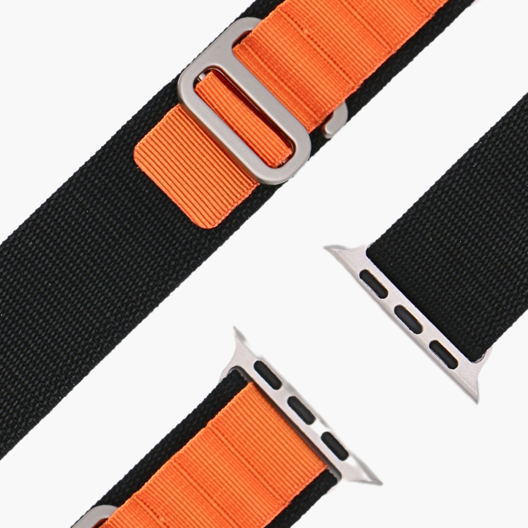 esntls armband alpine loop hakenverschluss schwarz orange bicolor nylon passend apple watch