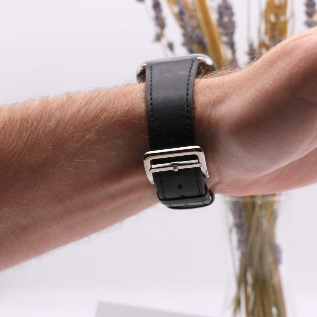 esntls - Echtleder Armband | Dornschließe - Armband passend für Apple Watch