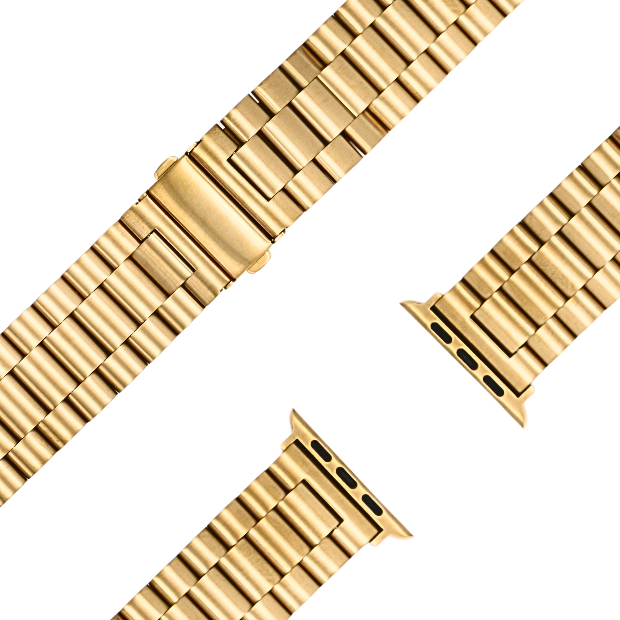 esntls - Edelstahl Gliederarmband "Klassisch" Gold - Armband passend für Apple Watch