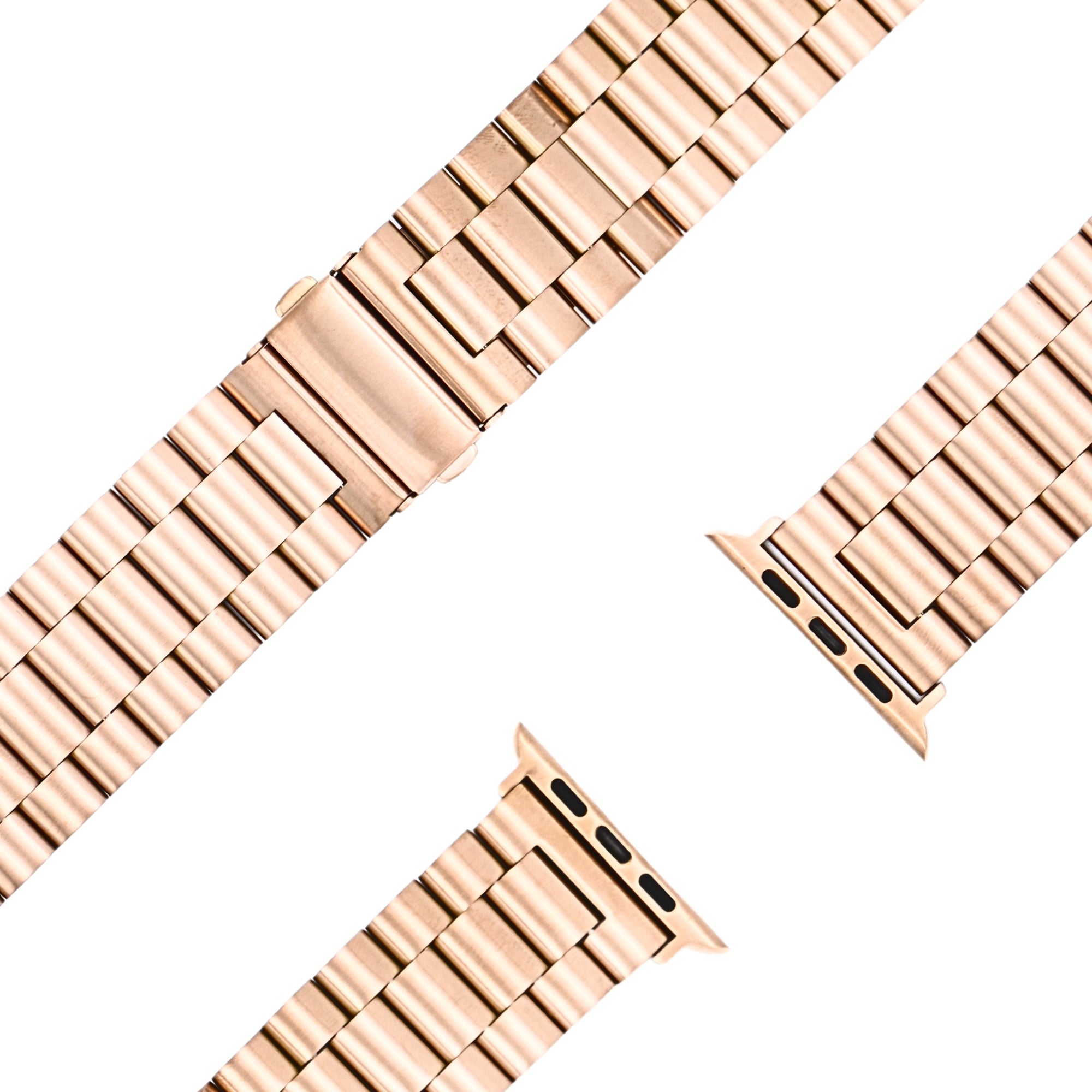 esntls - Edelstahl Gliederarmband "Klassisch" Rose Gold - Armband passend für Apple Watch