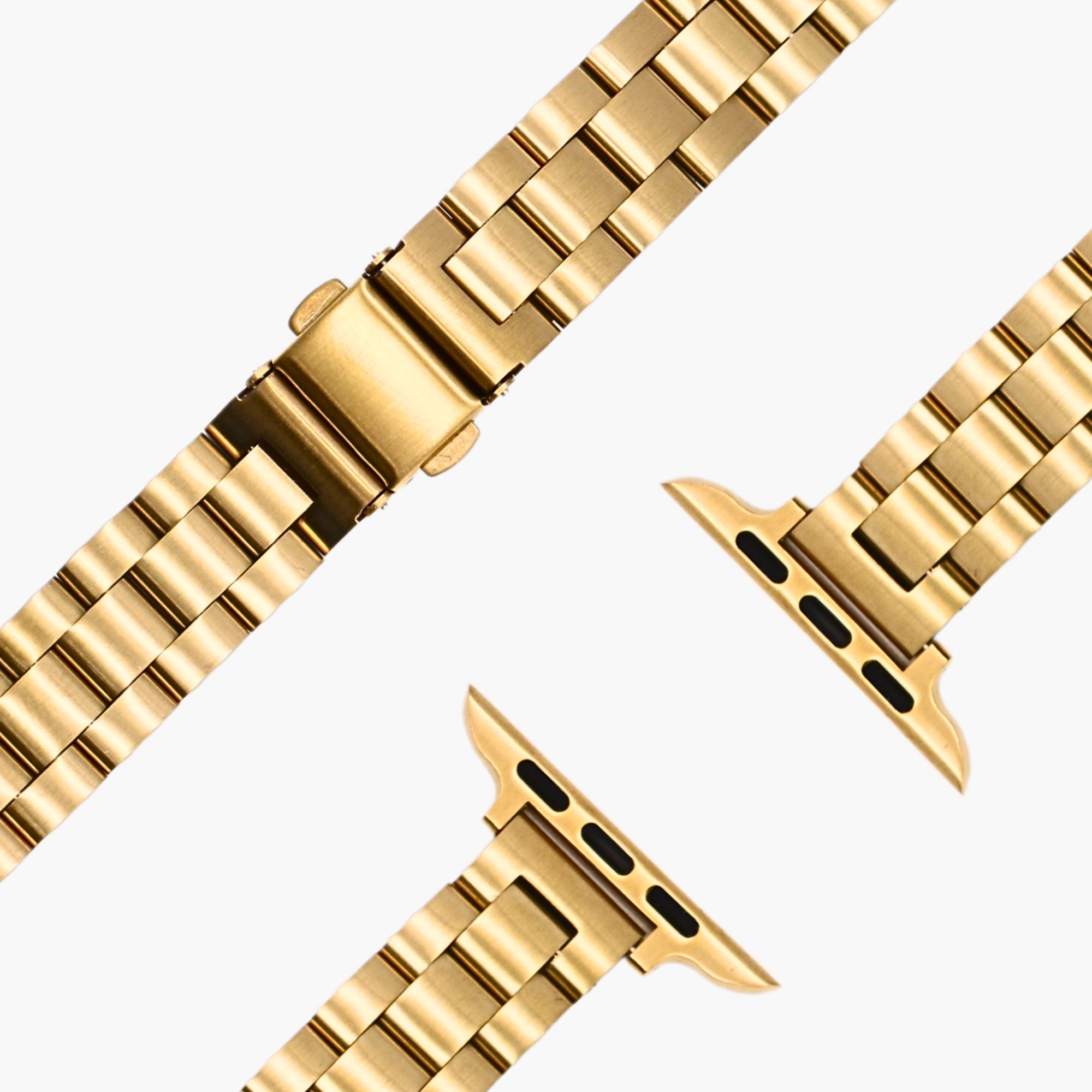 esntls - Edelstahl Gliederarmband Slim "Klassisch" Gold - Armband passend für Apple Watch