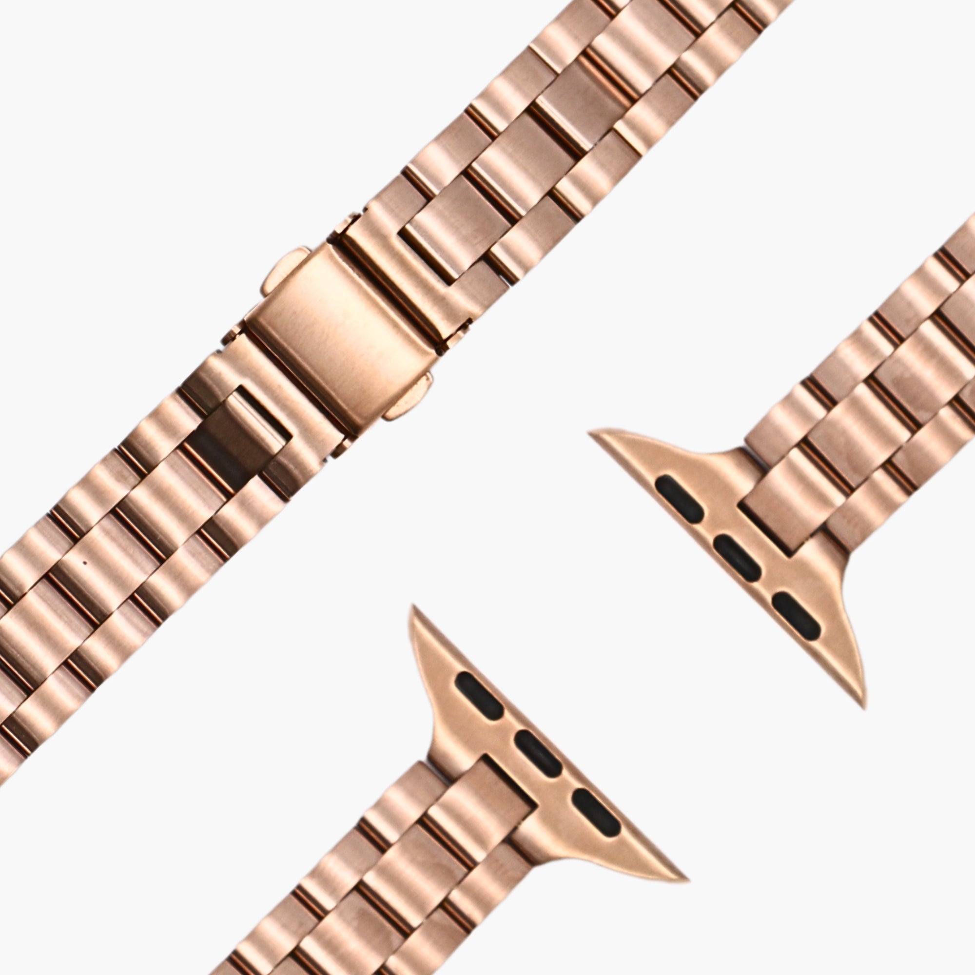 esntls - Edelstahl Gliederarmband Slim "Klassisch" Rose Gold - Armband passend für Apple Watch