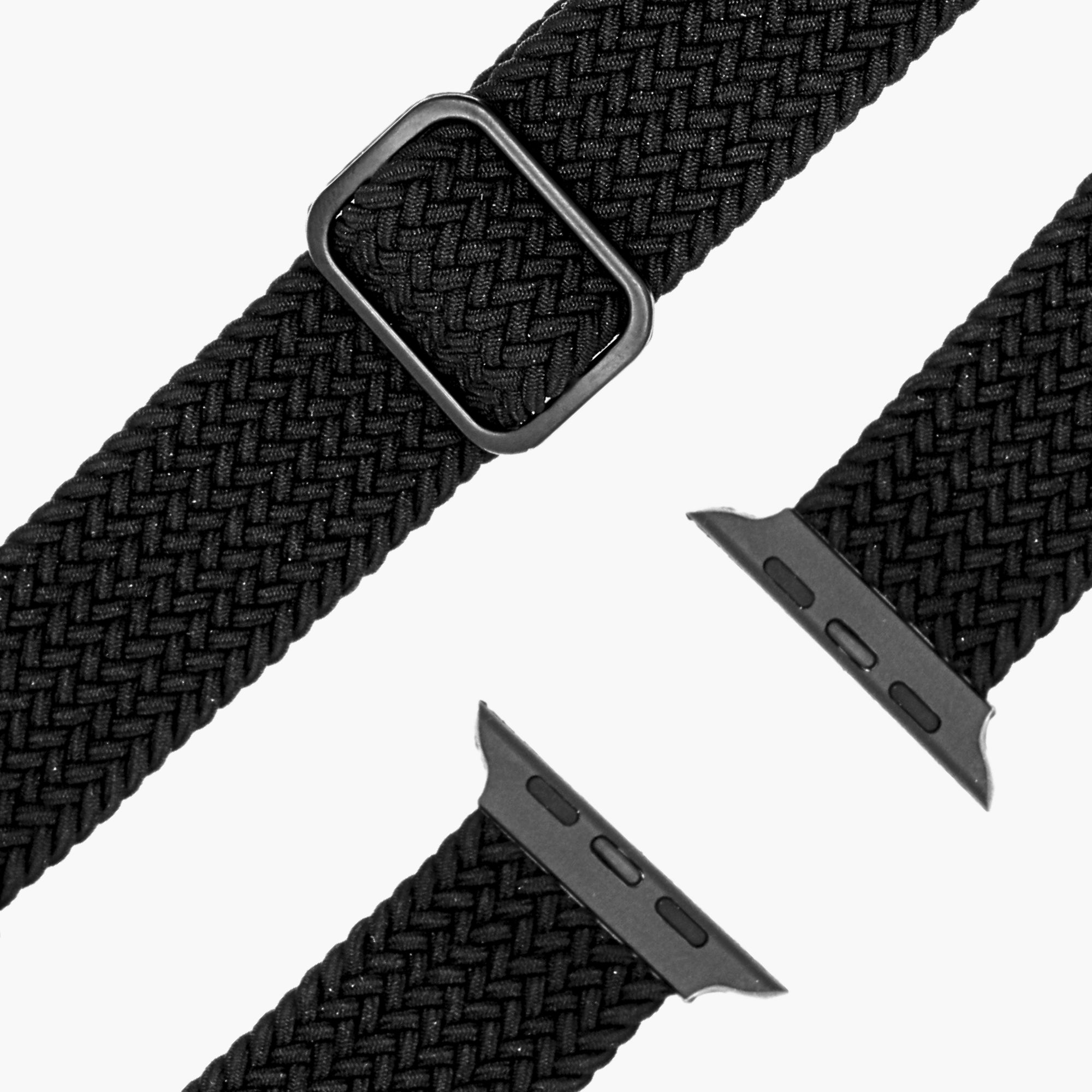 esntls geflochtenes armband nylon verstellbar schwarz atmungsaktiv passend apple armband