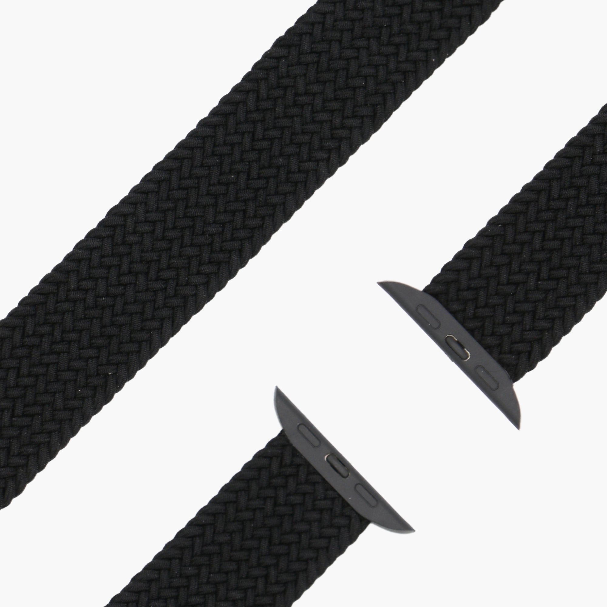 esntls - Geflochtenes Solo Loop Armband | Elastisch Schwarz - Armband passend für Apple Watch