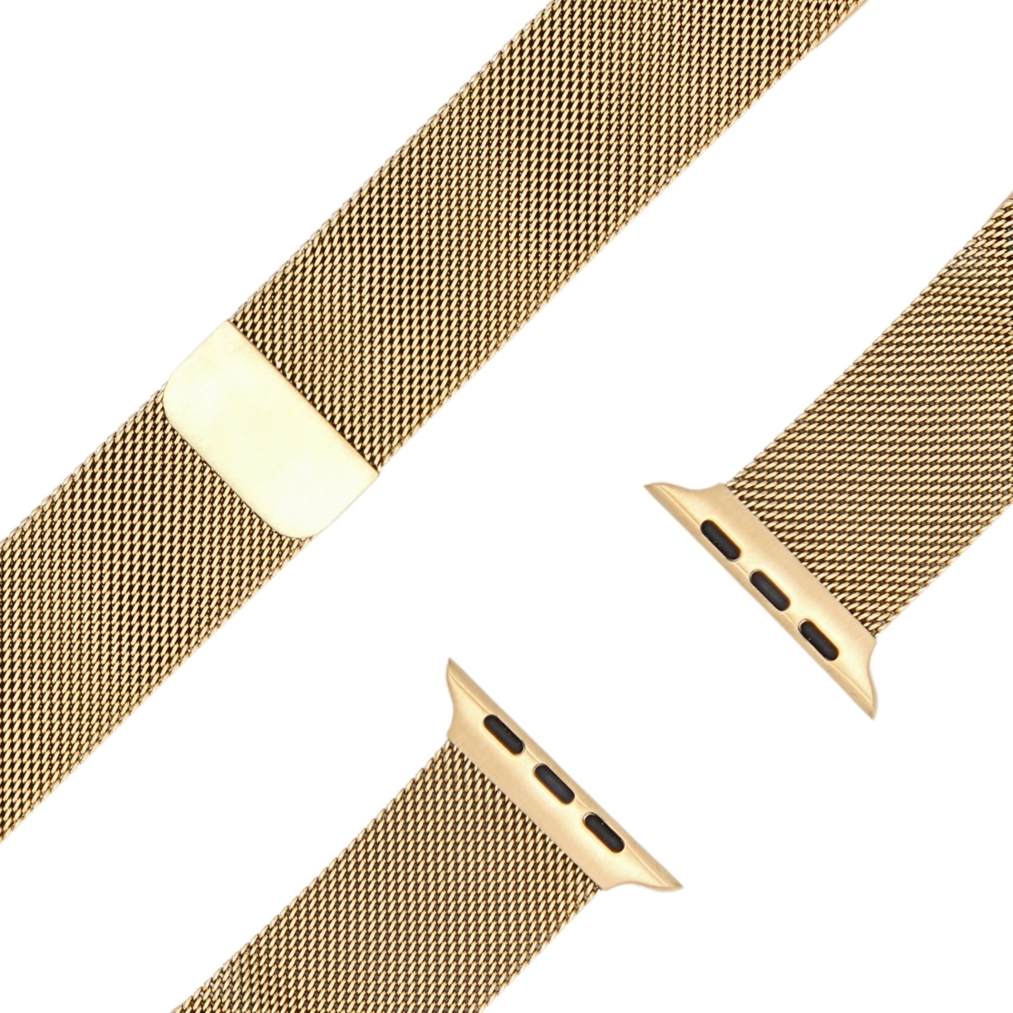 esntls - Milanaise Loop Armband | Magnetverschluss Gold - Armband passend für Apple Watch