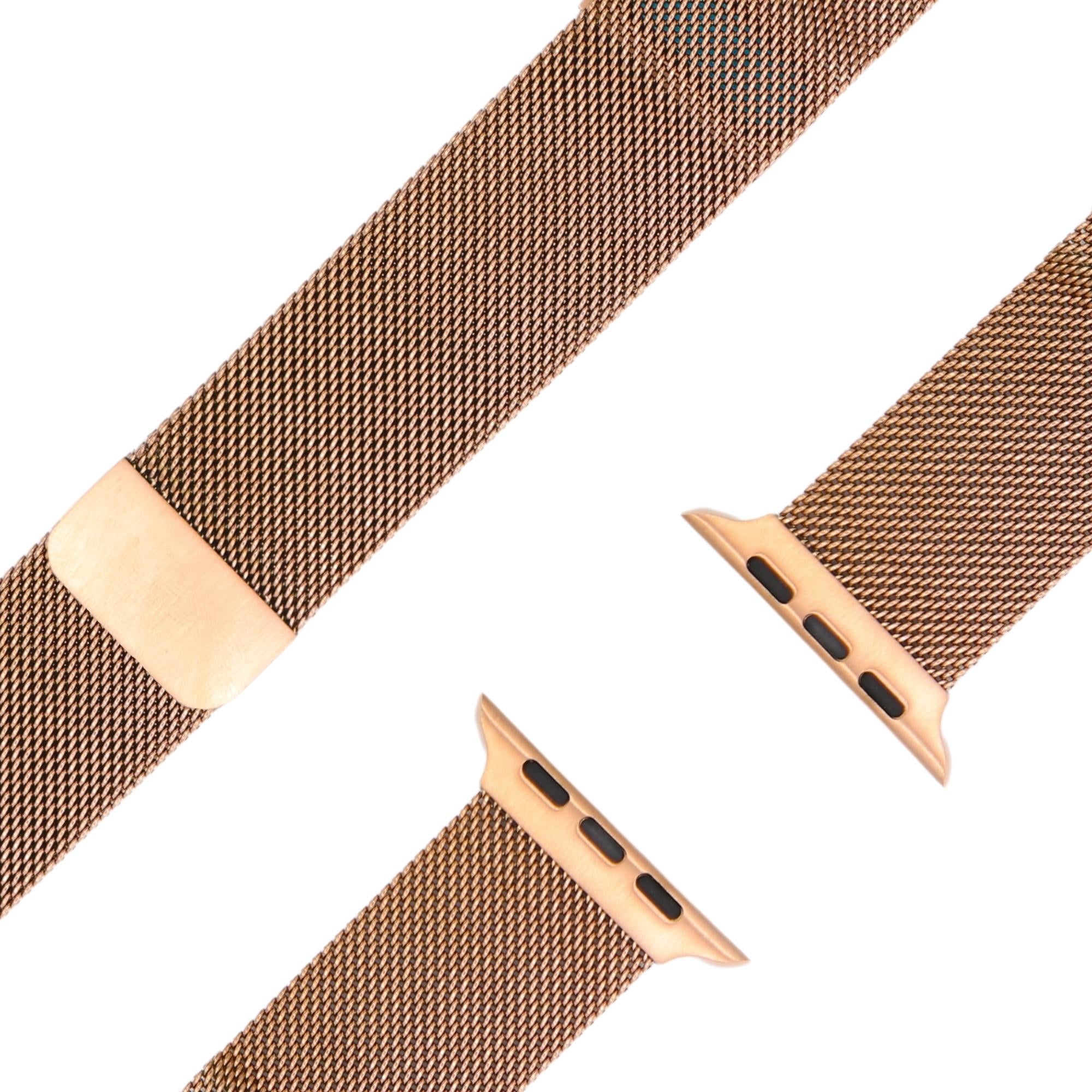 esntls - Milanaise Loop Armband | Magnetverschluss Rose Gold - Armband passend für Apple Watch