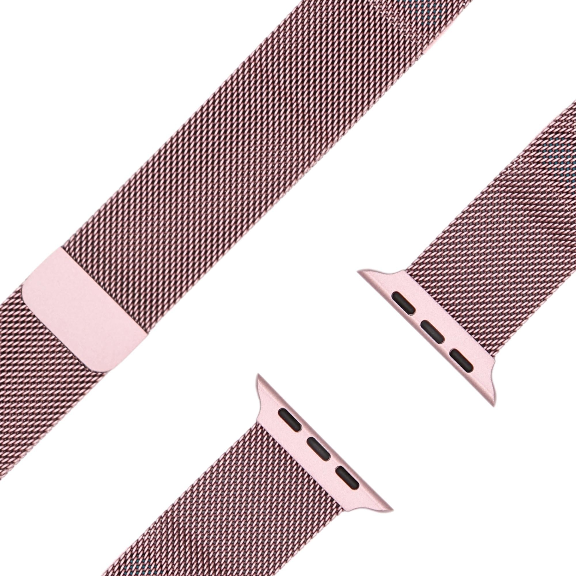 esntls - Milanaise Loop Armband | Magnetverschluss Rose Pink - Armband passend für Apple Watch