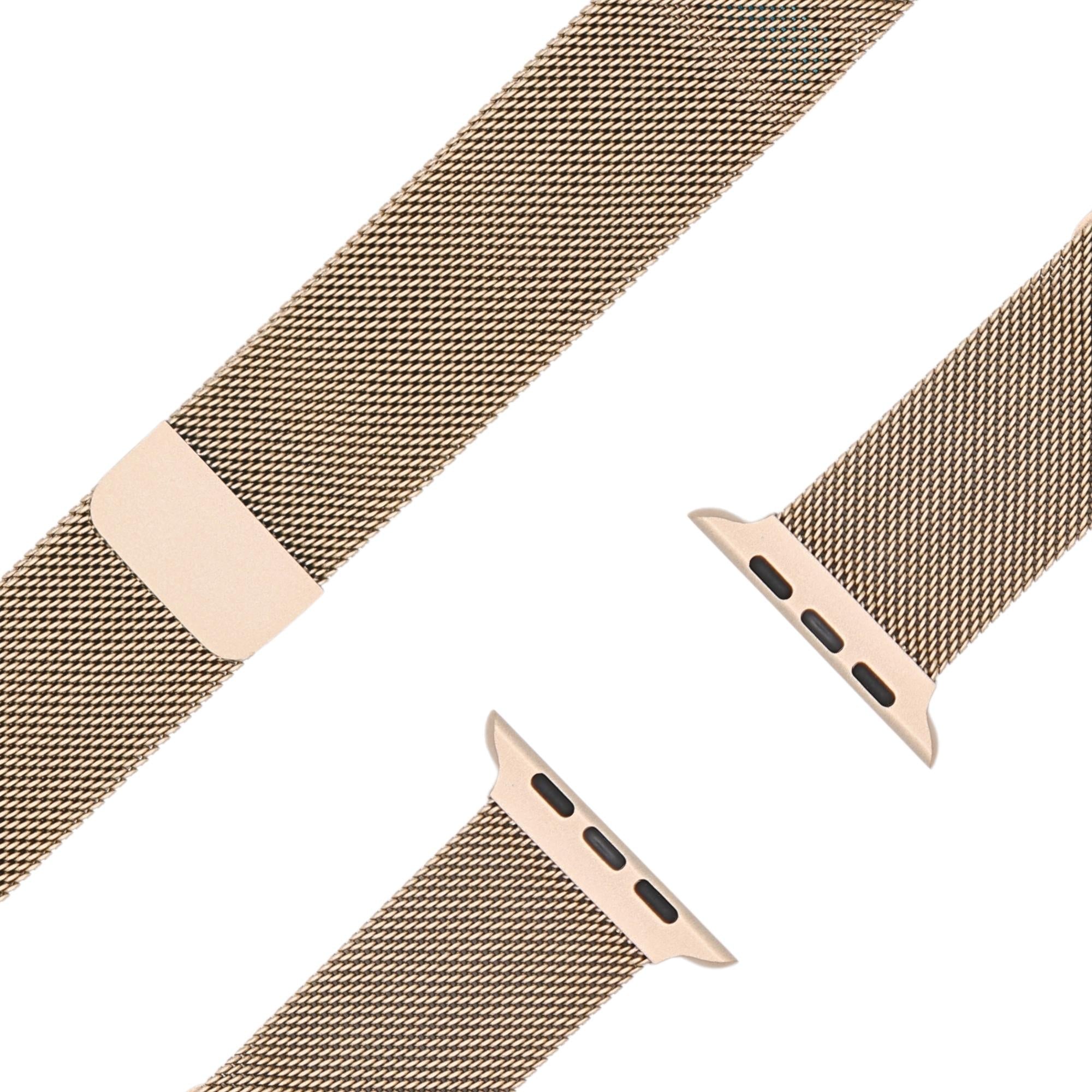 esntls - Milanaise Loop Armband | Magnetverschluss Vintage Gold - Armband passend für Apple Watch