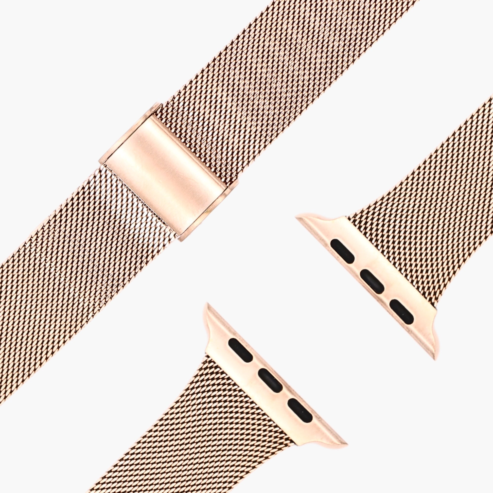 esntls - Milanaise Loop Armband | Verstellbarer Verschluss (Slim Edition) Rose Gold - Armband passend für Apple Watch