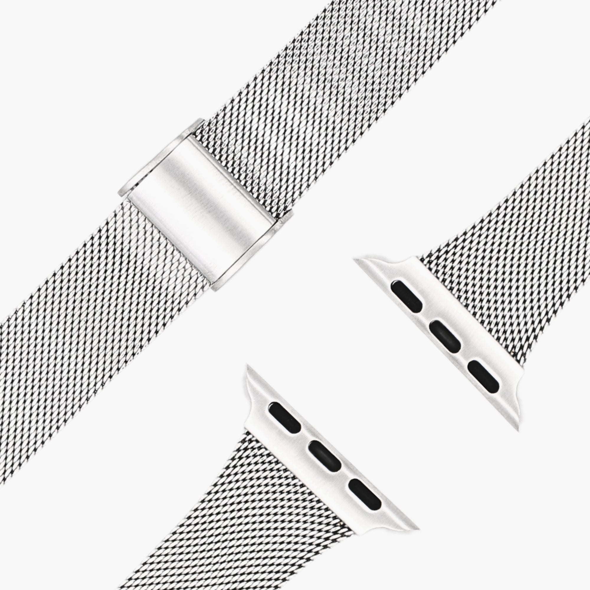 esntls milanaise armband slim verstellbarer verschluss silber edelstahl passend apple watch