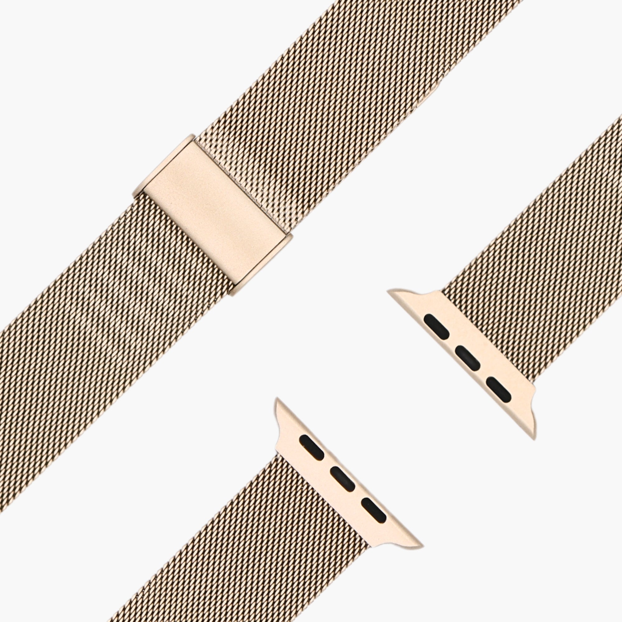 esntls - Milanaise Loop Armband | Verstellbarer Verschluss Vintage Gold - Armband passend für Apple Watch