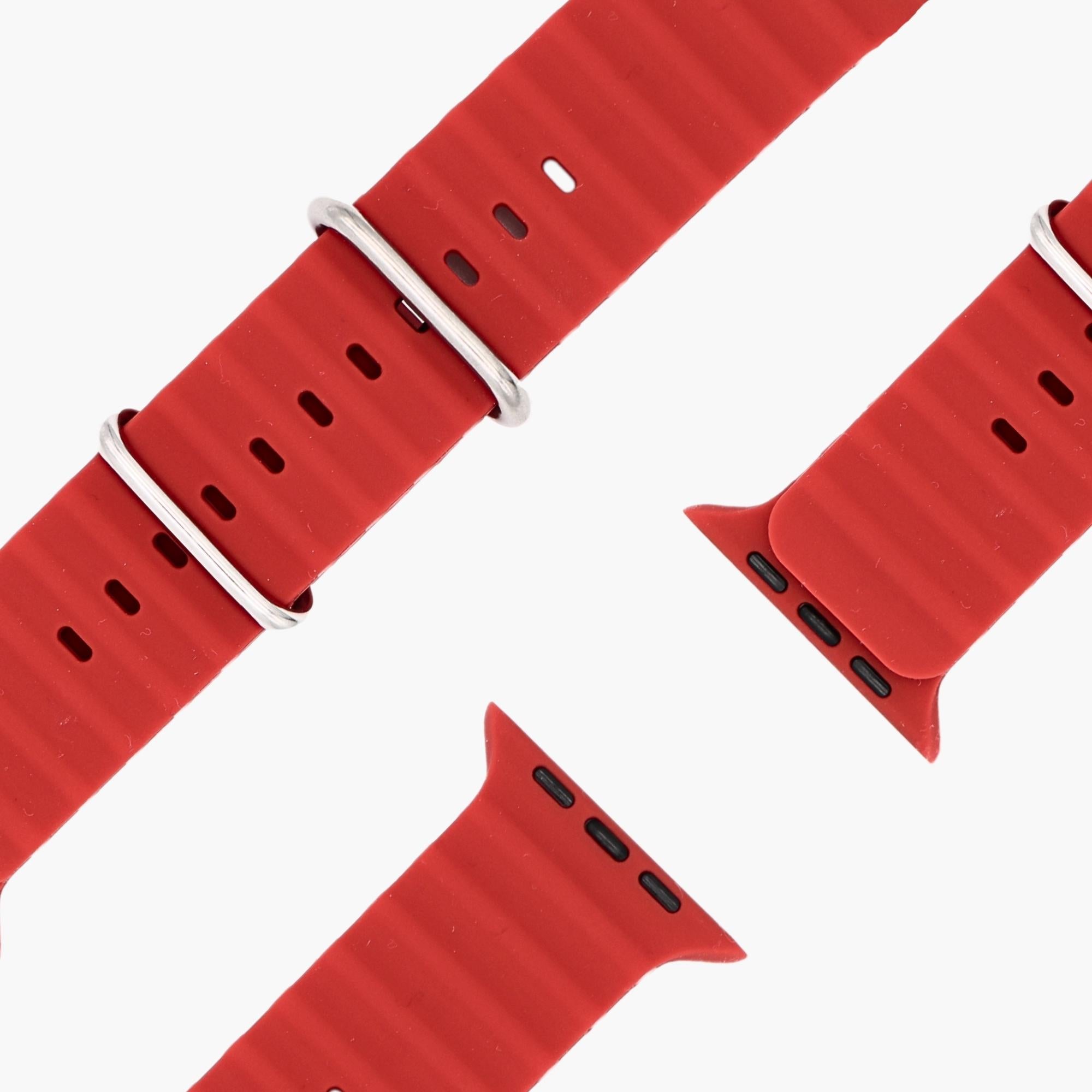 esntls silikon ocean band dornschließe rot passend apple watch strap outdoor sport